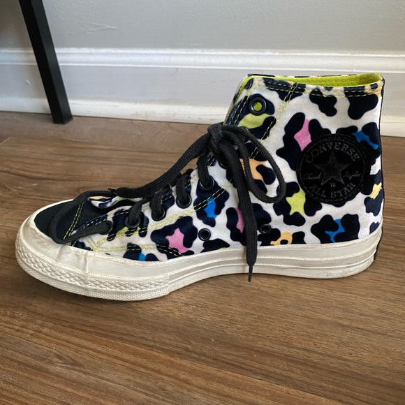 Converse Women's Chuck 70 Hi Velvet Egret/Black/Lime Twist-Size 6.5 - Picture 4 of 12